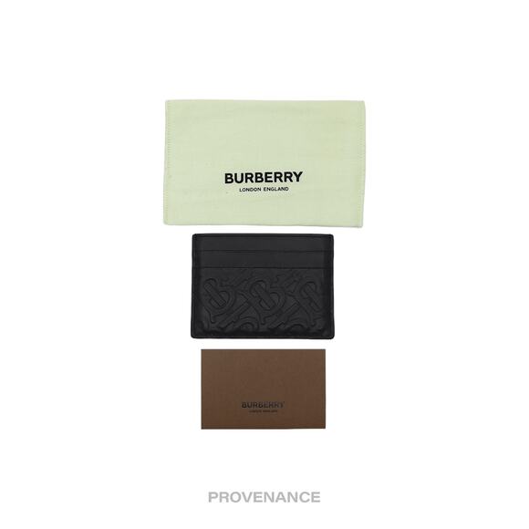 🔴 Burberry TB Monogram Card Holder Wallet - Embossed Black - Picture 5 of 8